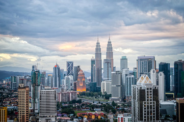 Vue aérienne des toits de Kuala Lumpur, Malaisie