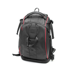 Backpack in black color isolated on a white background.
