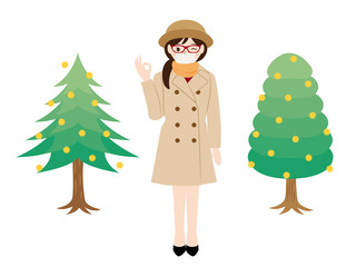 花粉症対策をする女性