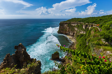 Fototapeta na wymiar Coast near Uluwatu temple in Bali Indonesia