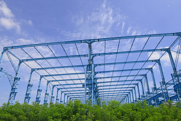 Obraz premium Steel structure workshop, is under construction