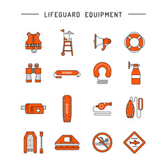 Lifeguard flat outline icon