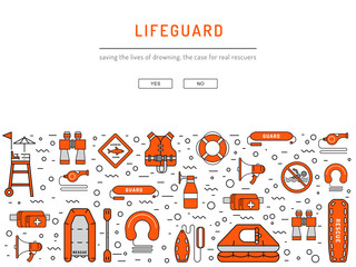 Lifeguard flat outline icon