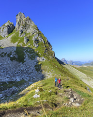 Fototapeta premium Wanderung am Karhorn bei Warth