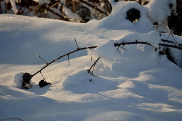kleine Schneehügel mit Schatten