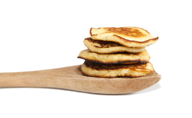 pancake sur cuillère en bois