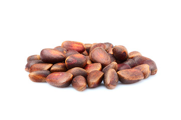 Pine nuts in shell isolated.