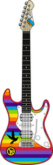 Hippie Rainbow Stripe Electric Guitar