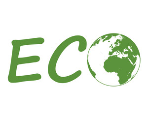 logo eco vettoriale con mondo 