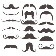 Funny fake moustaches for mouth mask vector collection