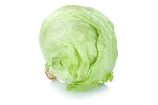 Eisbergsalat Salat Salatkopf frisch Gemüse Freisteller freigestellt isoliert