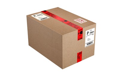 shipping cardboard box isolated on white