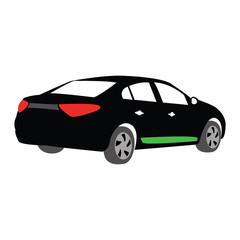 Electric car vector silhouette