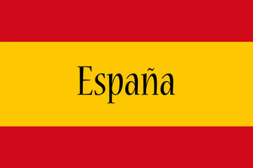 Spanish National Flag With Country Name Written On It 3D illustration