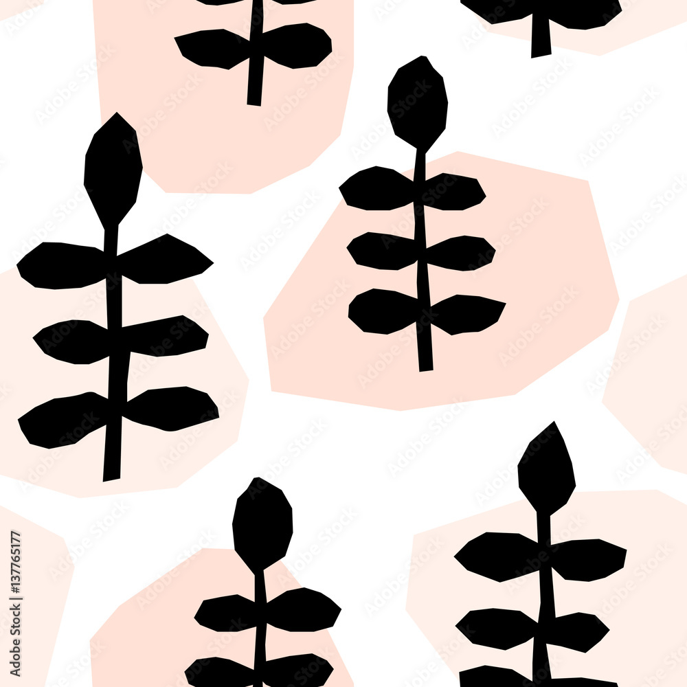 Wall mural abstract floral pattern