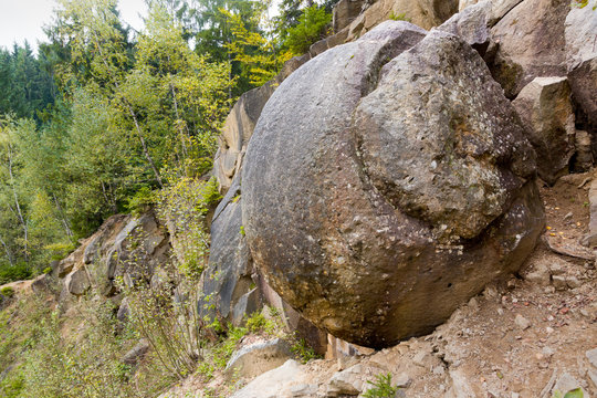 stone balls, geological oddity in Megonky, Cadca, Slovakia