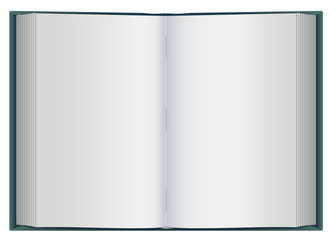 Open book with white blank pages