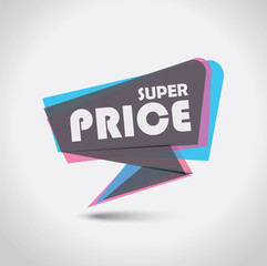 Promotional super price banner in colorful design