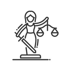 Justice - vector modern line design illustrative icon