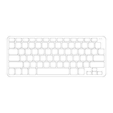 Computer keyboard. Top view. Vector outline illustration.