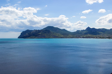 South coast of Crimea. View from Chameleon cape on Karadag volcano