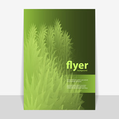 Flyer or Cover Design with Green Abstract Pattern