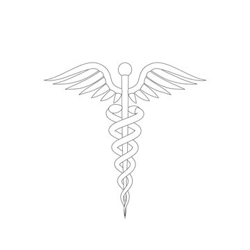 Medical symbol. Isolated on white background. Vector outline illustration.