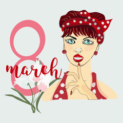 8 March Women s Day greeting card template