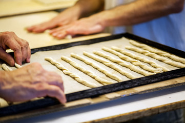 Manual breadstick work