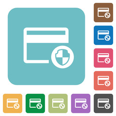 Obraz premium Credit card security rounded square flat icons