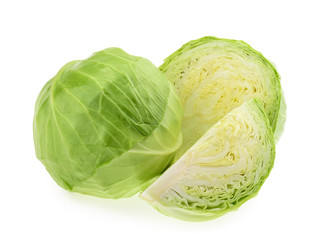 Green cabbage isolated on white background © azure