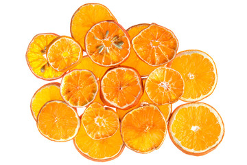 Dried orange slices isolated