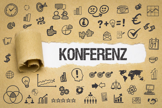Konferenz / Papier mit Symbole