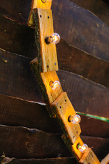decor of the included bulbs garlands on a wooden background