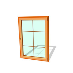 Closed window. Isolated on white background. 3d Vector illustration.