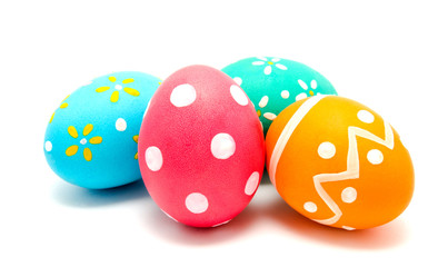 Perfect colorful handmade easter eggs isolated
