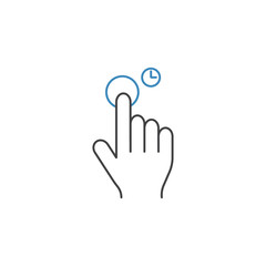 Obraz premium Press and Hold line icon, touch & hand gestures, vector graphics, a color linear pattern on a white background, eps 10.