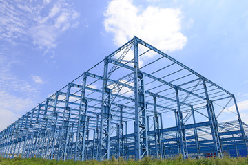 Obraz premium Steel structure workshop, is under construction