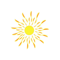 The sun sign on white background