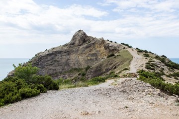 Beautiful seascape. South coast of Crimea, Novy Svet, near Kapchik cape