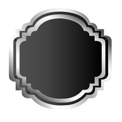black silhouette elegant heraldic decorative frame vector illustration