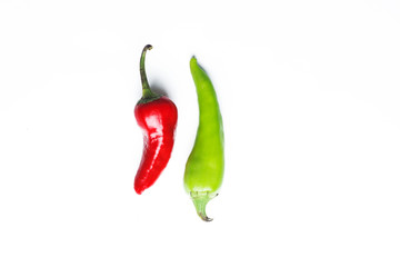 fresh Spicy chili pepper on white. 
