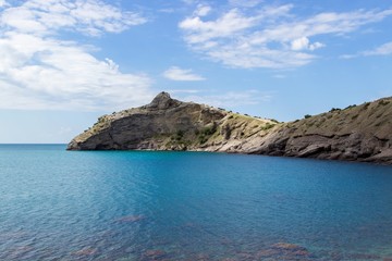 Beautiful seascape. South coast of Crimea, Novy Svet, near Kapchik cape