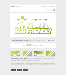 Eco Website Interface Template, Vector Illustration, Simple Design.
