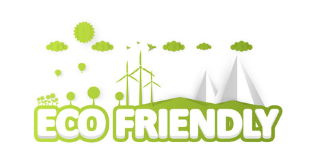 Creative Eco High Detailed Vector Design, Eco Friendly Lettering. Vector Eps 10.  