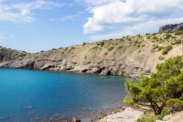 Beautiful seascape. South coast of Crimea, Novy Svet, near Kapchik cape