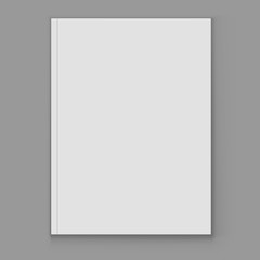 Blank white magazine cover page vector template