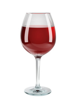 Glass of red wine isolated on white background.