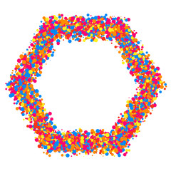 Colored frame isolated on white background. Colorful explosion of  confetti.  Flat design element. Vector illustration,eps 10.