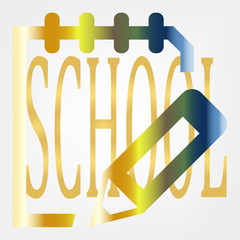 School notebook pencil